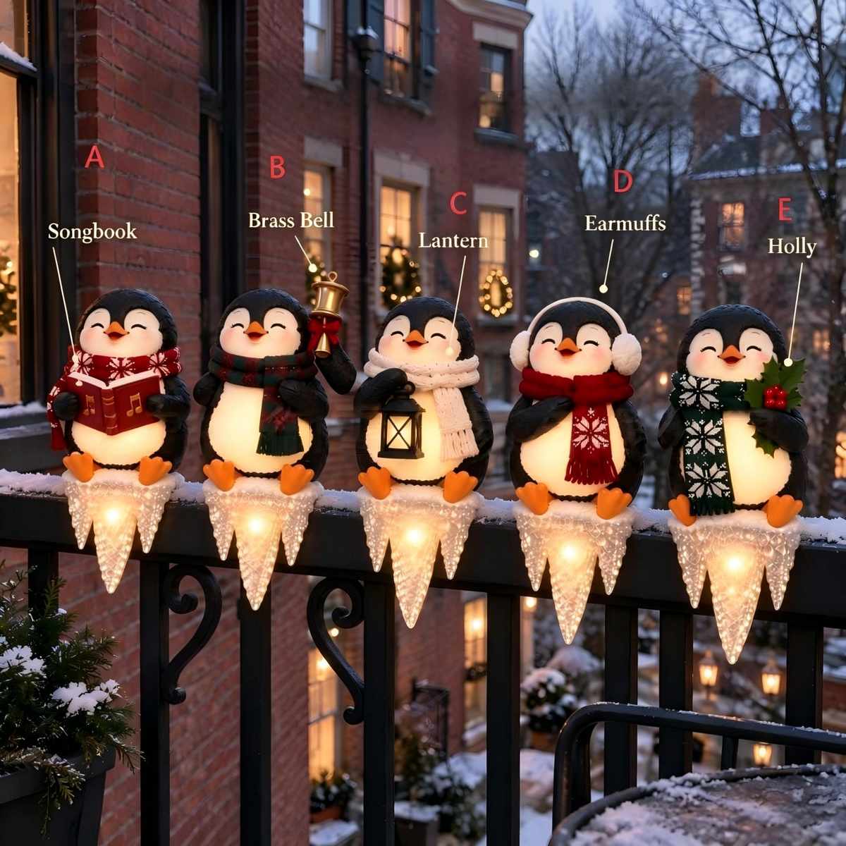 Christmas Porch Railing Light Set