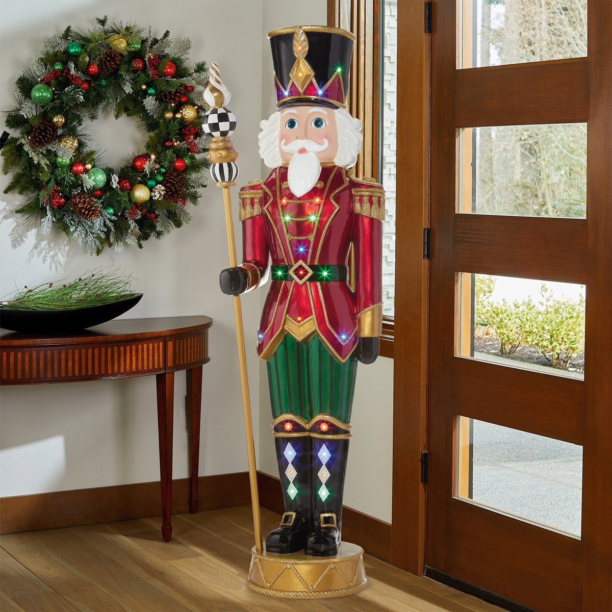 8ft Nutcracker with LED Lights and Music