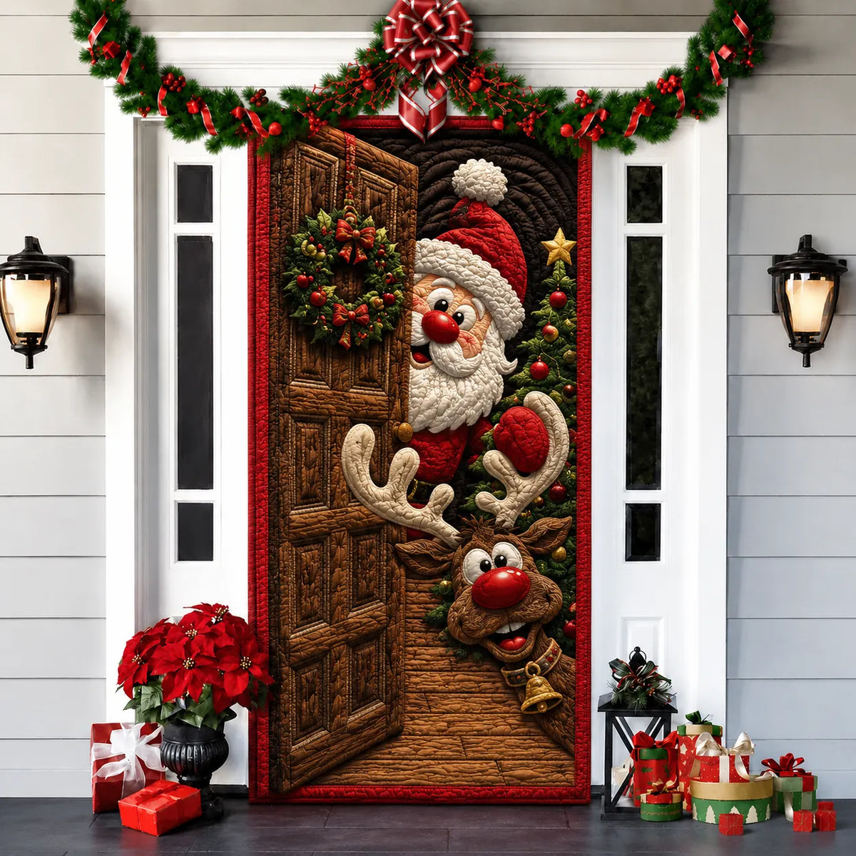 3D Christmas front door decoration