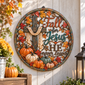 Fall for Jesus Christian Cross Metal Wall Decor