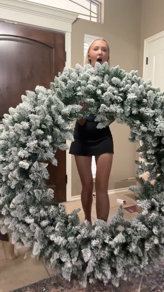 4’ Pre Lit Led Flocked Douglas Fir Artifical Christmas Tree Warm White Lights Wondershop