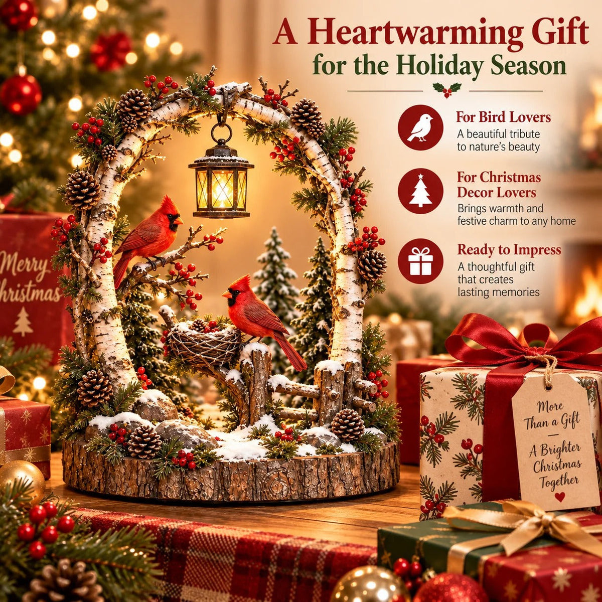 Birch Arch Christmas Lantern Decor