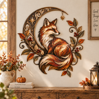 Autumn Fox Moon Metal Wall Decor