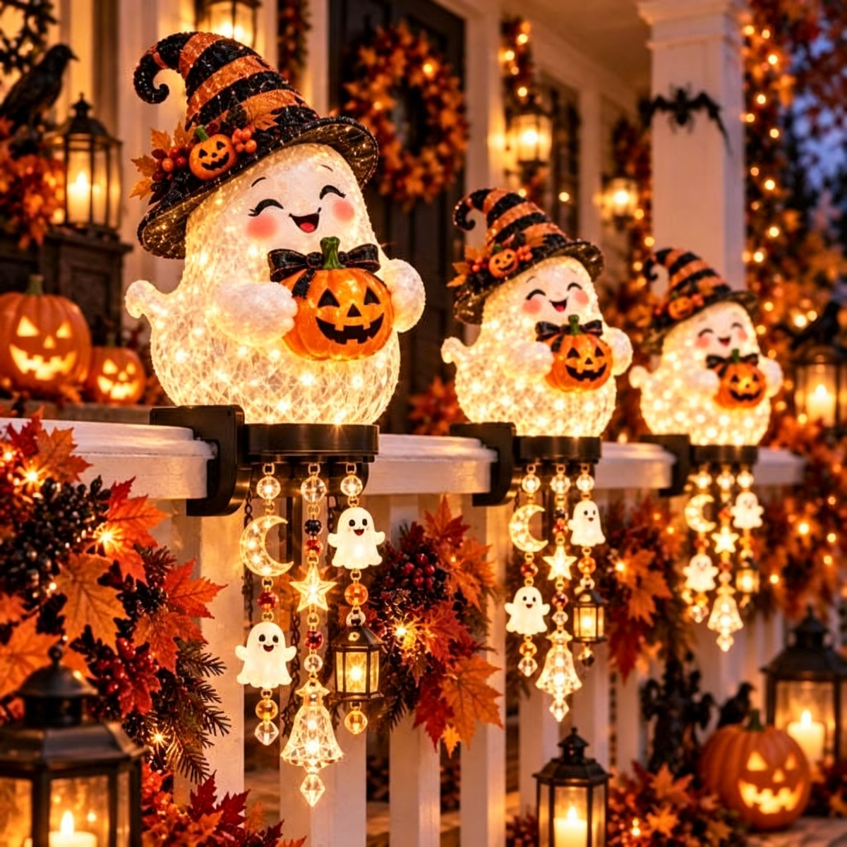 Christmas Porch Railing Light Set