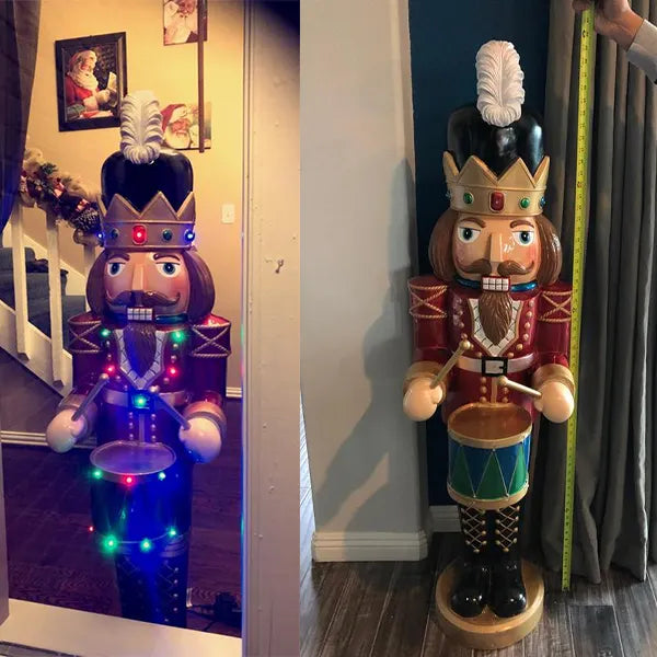 8 ft Giant Sized Animated Nutcracker with Drums-A