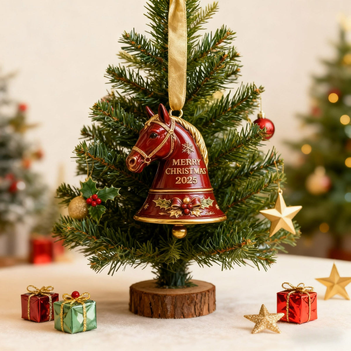 🐎Handmade Horse Bell Ornament – Merry Christmas 2025🎄