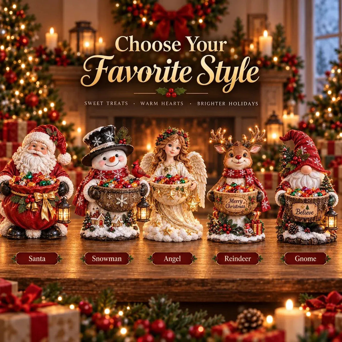 Light-Up Christmas Treat Holder – 5 Festive Designs for Candy, Holiday Parties & Home Decor
