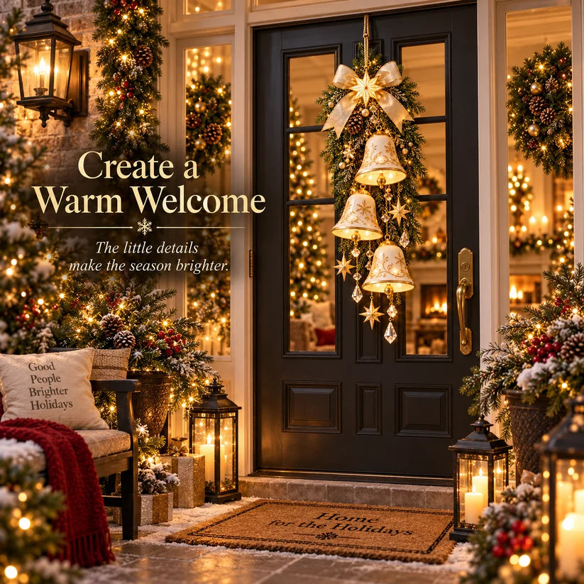 🔔✨Last Day 49% OFF✨✨Golden Bell Blessing Cascade Christmas Door Hanging