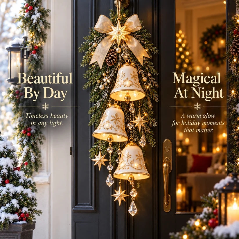 🔔✨Last Day 49% OFF✨✨Golden Bell Blessing Cascade Christmas Door Hanging