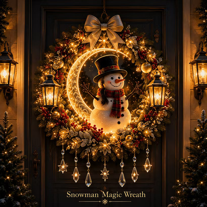 👼 Moonlit Wreath Collection – Lighted Holiday Door Decor 🎄