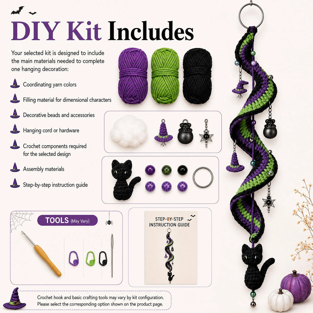 🎃 Enchanted Halloween Crochet Spiral DIY Kit