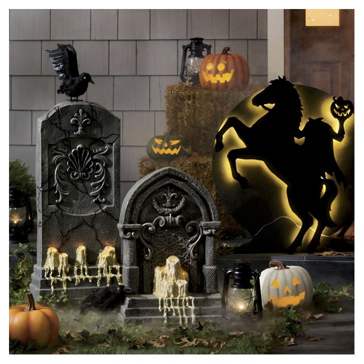 Tombstone with Melting Candles
