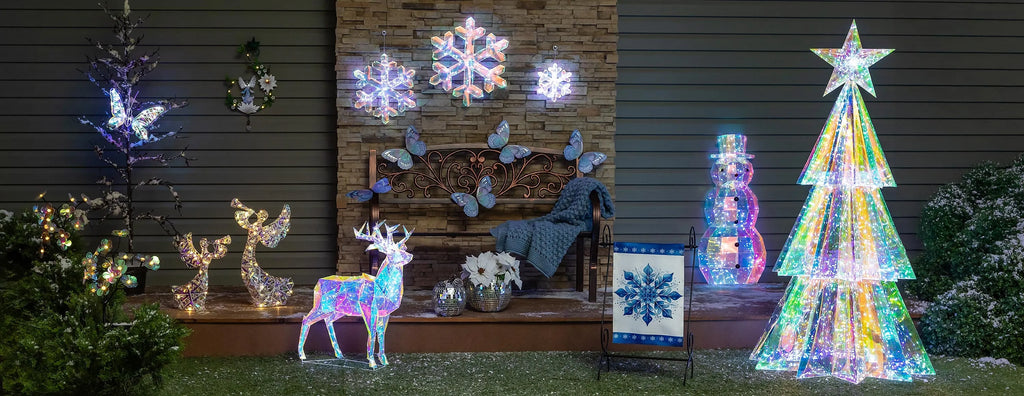 Season to Sparkle Garden Statue, LED PVC Statue, Iridescent Deer, 28"H