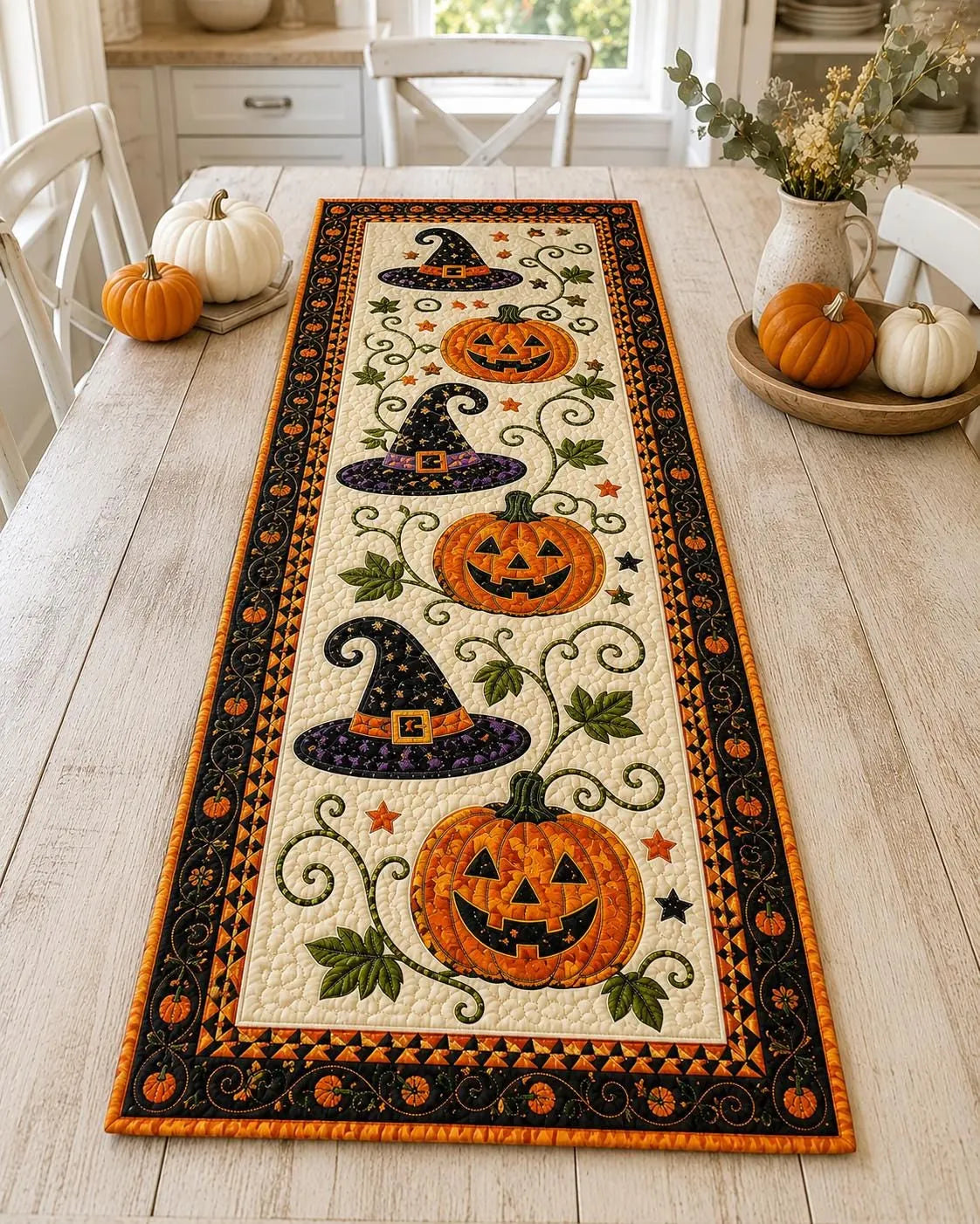 Autumn Spell Quilted Table Runner – Instant Cozy Fall & Halloween Vibe
