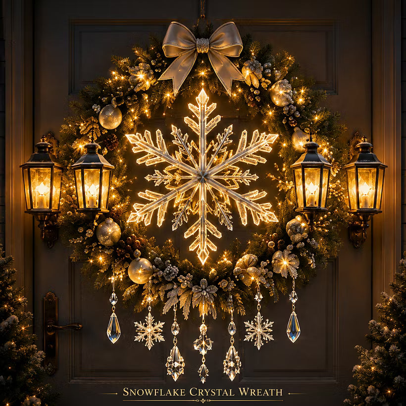 👼 Moonlit Wreath Collection – Lighted Holiday Door Decor 🎄