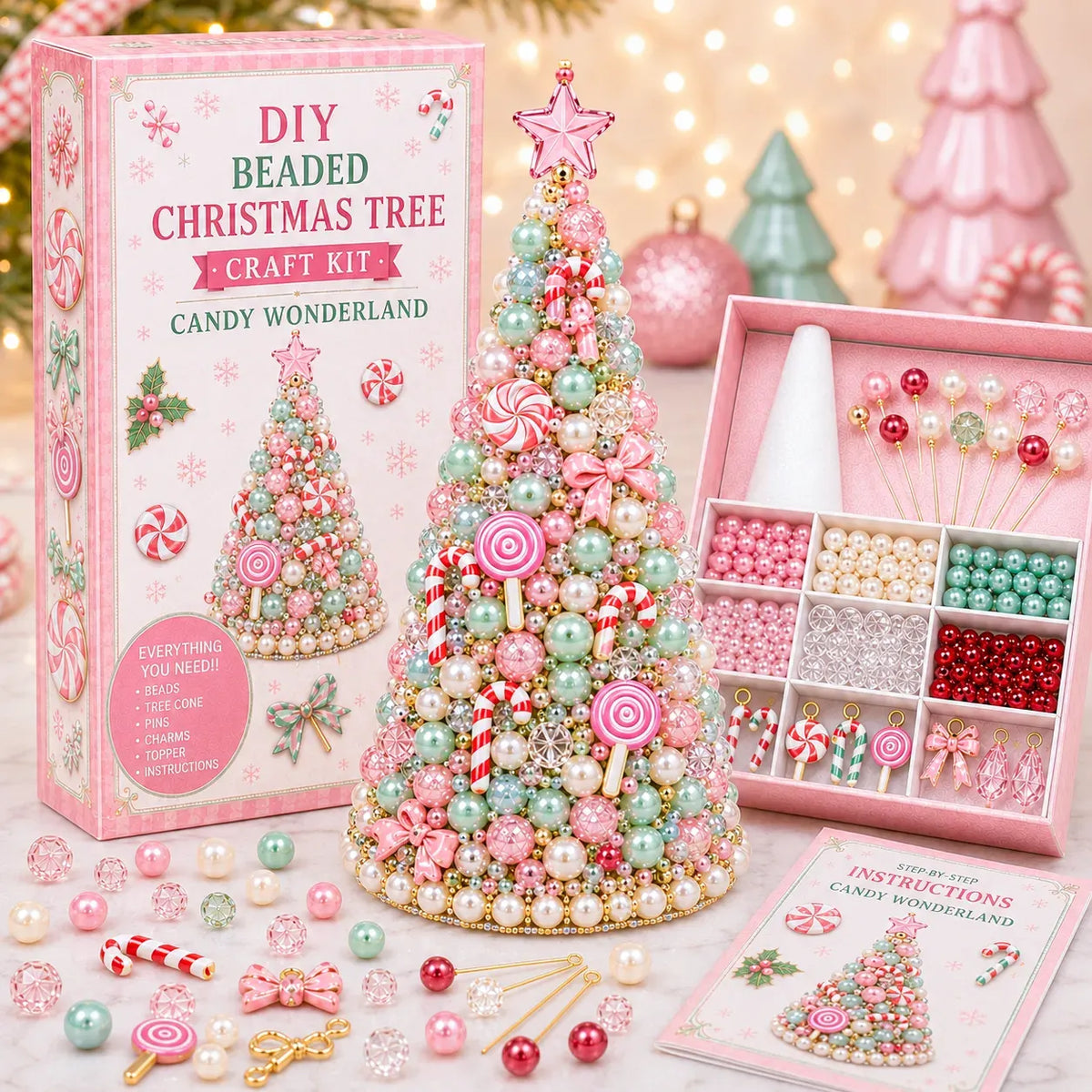 🎄Beginner-Friendly DIY Beaded Christmas Tree Craft Kit Collection