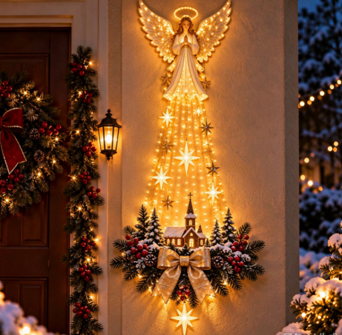 🔥 Last Day! 49% OFF🔥 👼✨ Angel Christmas LED Waterfall Wall Decor✨