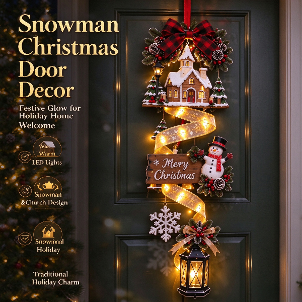 🔥Last Day 49% OFF⛄ ✨Snowman Christmas LED Door Cascade Decor✨