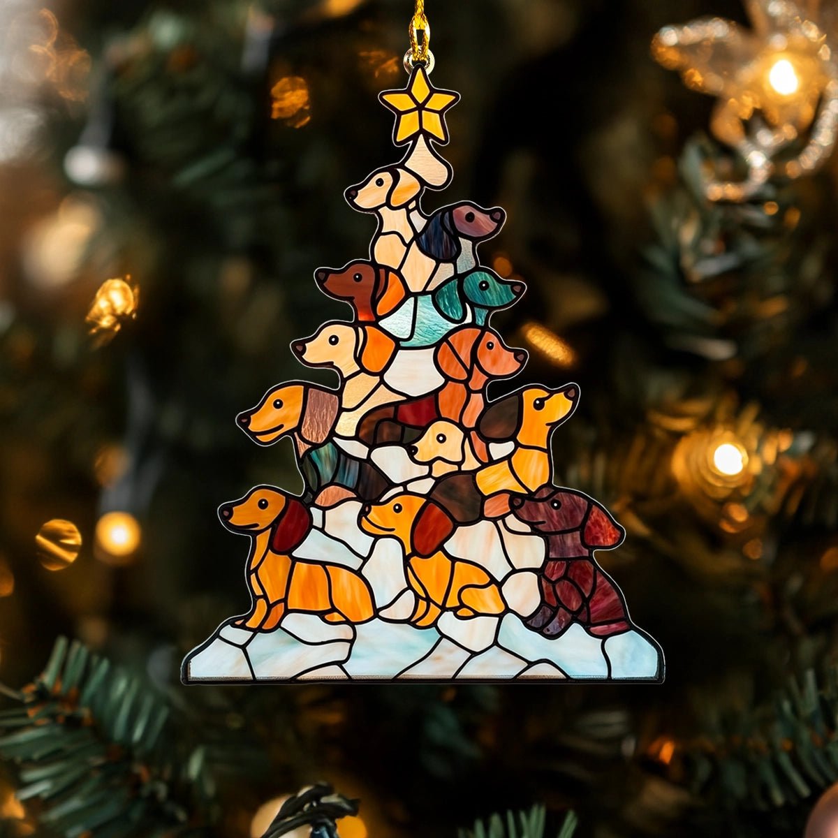 Cute Dachshund Christmas Tree Ornament