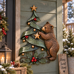 Christmas Bear Metal Wall Decor