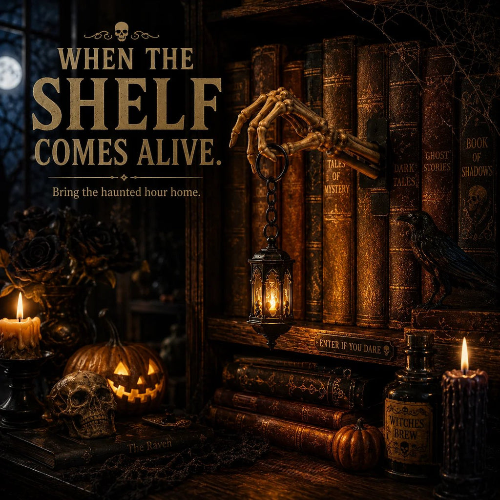 💀 Skeleton Hand Lantern Bookshelf Light