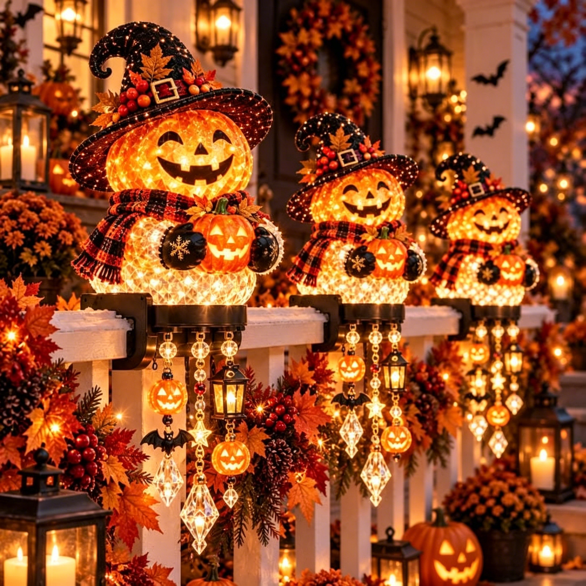 Christmas Porch Railing Light Set