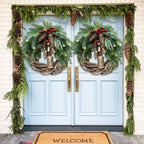Farmhouse Christmas Wreath, Boho Wreath, Holiday Wreath
