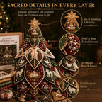✝️ Beginner-Friendly Tree of Faith 3D Quilted Christmas Tree Sewing Kit | Complete Kit with Coordinated Fabrics, Beads & Step-by-Step Guide Included 💕