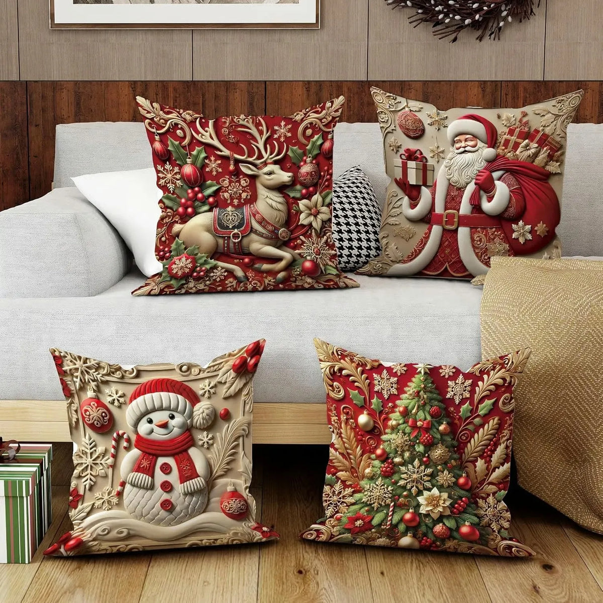 ✨Christmas Throw Pillow Cover for Couch–Cozy Holiday Decor🎅