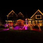 New! 5ft Pumpkin Skeleton Black Light Reactive Ground Breaker