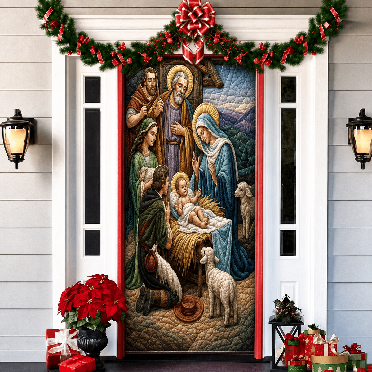 3D Christmas front door decoration