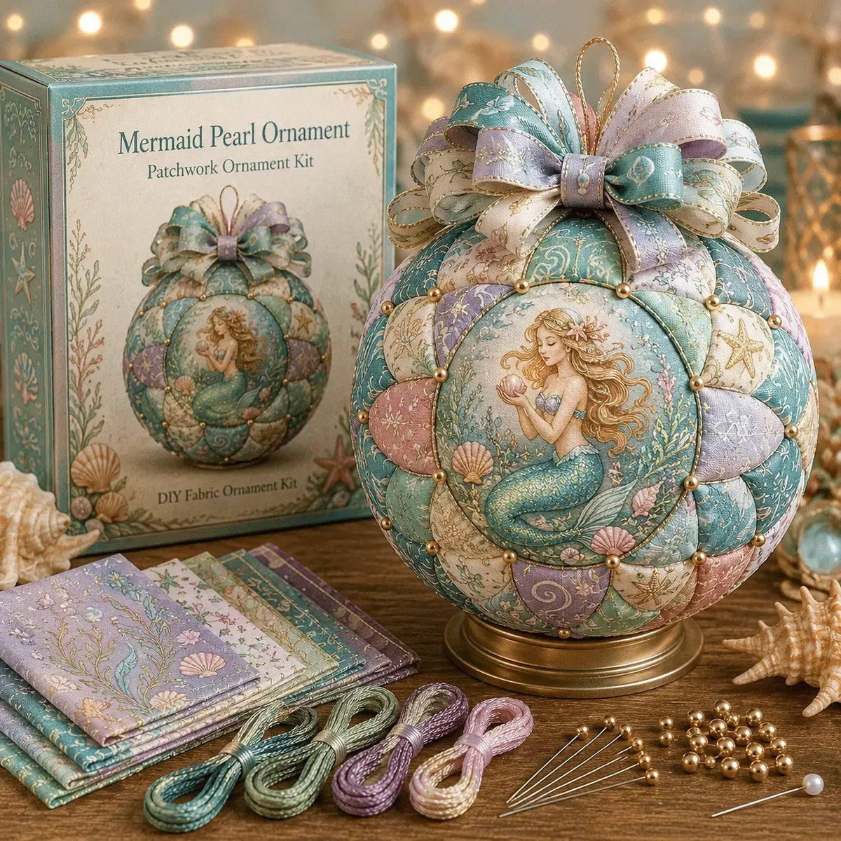 🌊 Beginner-Friendly DIY Ocean Treasures Patchwork Ornament Kit Collection