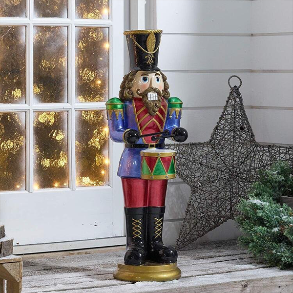 8 ft Giant Sized Animated Nutcracker with Drums-A