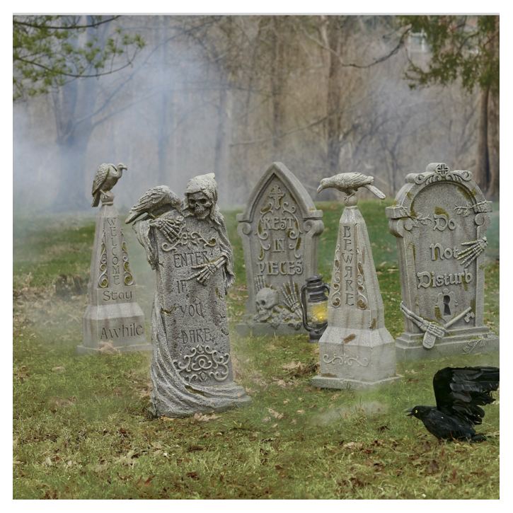 Welcome Stay Awhile Gravestone
