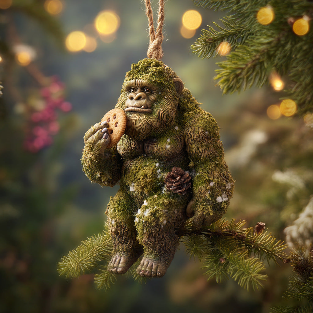 🎄👣 Bigfoot Christmas Ornament – Myth Meets Holiday Magic 🌟