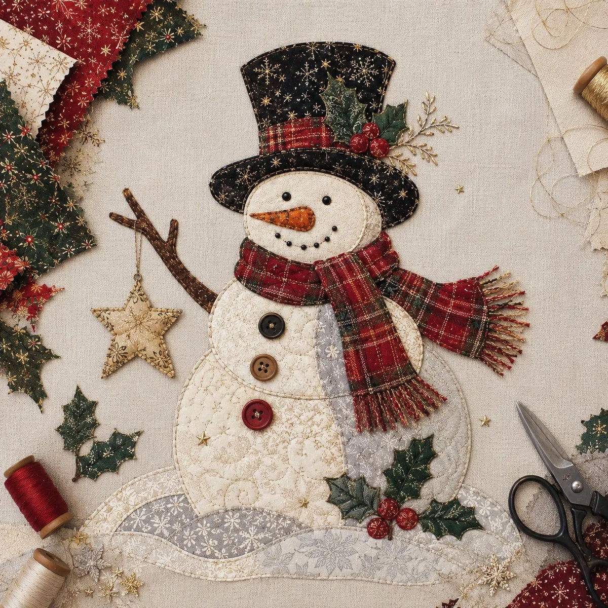 🎅Christmas Patchwork Fabric DIY Decor Kit – Stunning Results, Zero Experience Needed