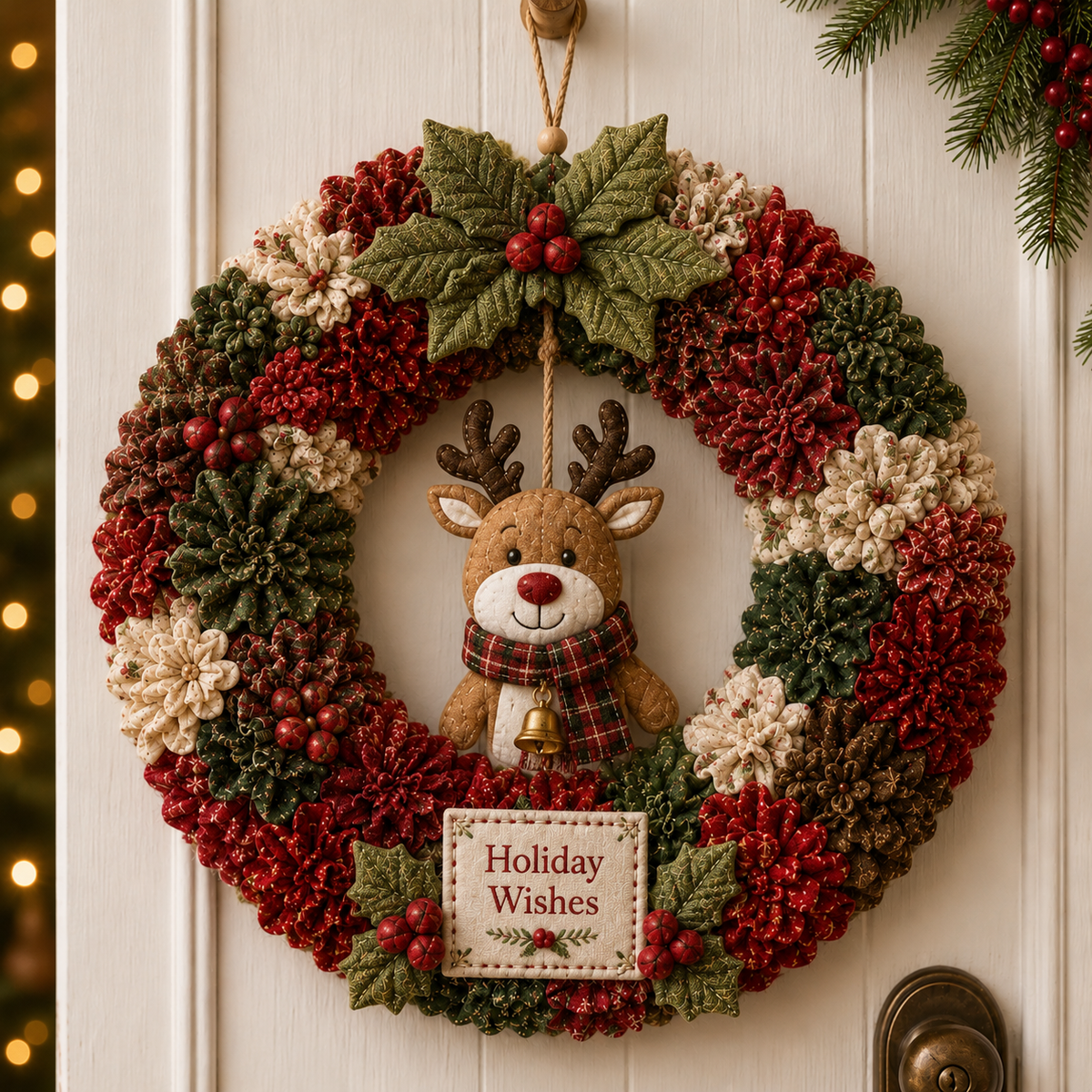 🎄 3D Fabric Poke Wreath DIY Kit2