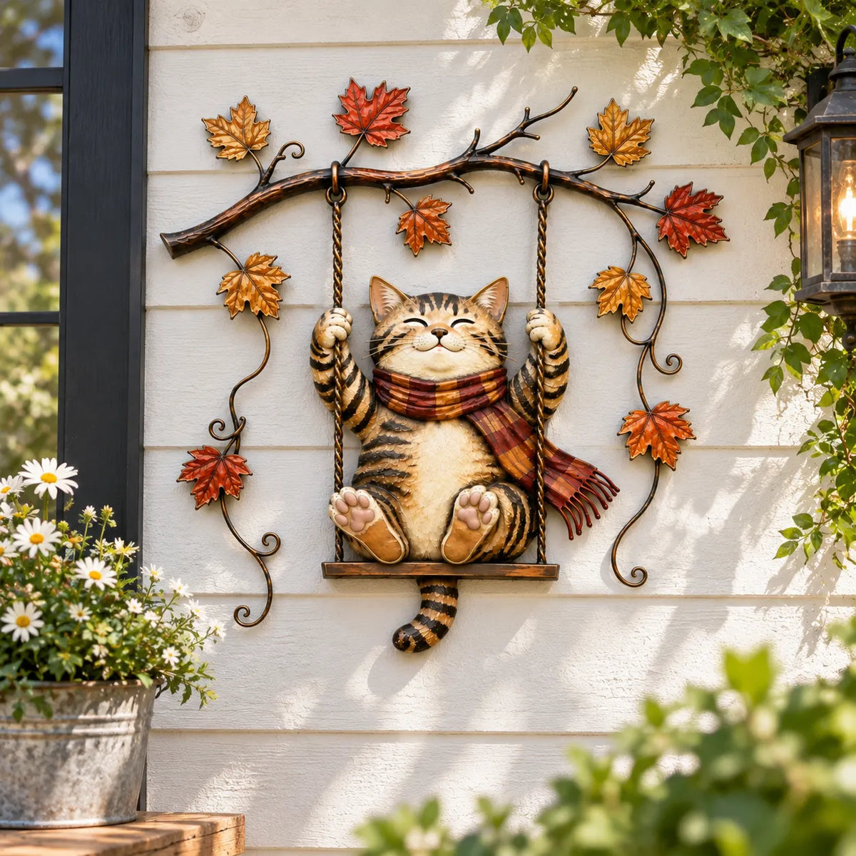 🍁Autumn Cat Metal Wall Decor🐱