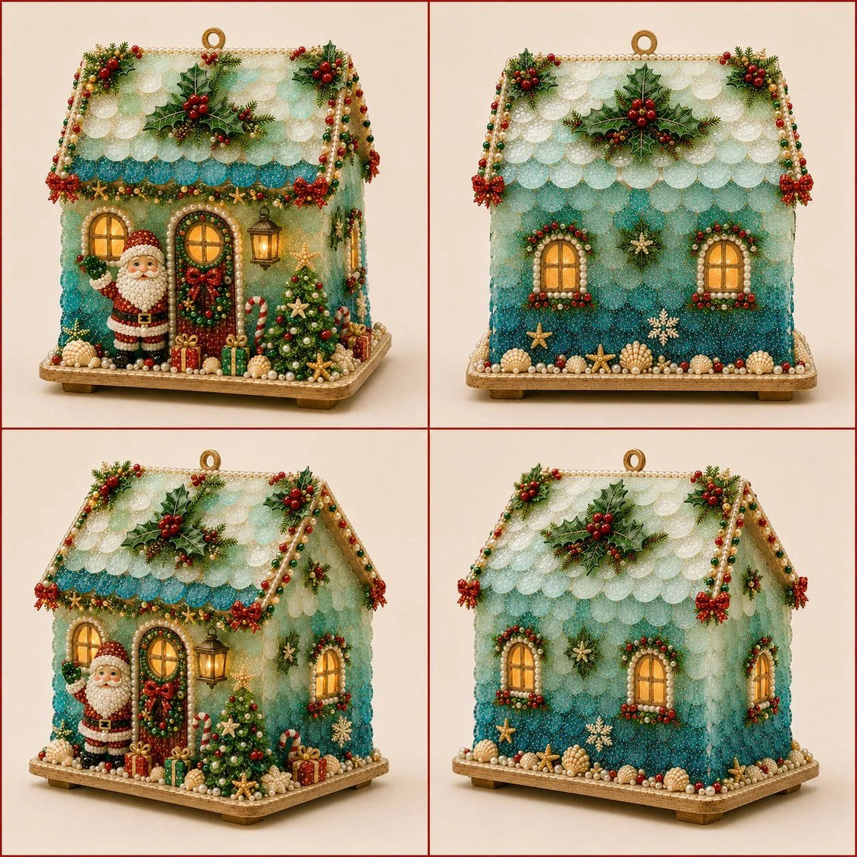 🏡 Beginner-Friendly DIY Glowing Coastal Glass-Style Christmas Cottage Kit Collection