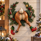 Funny Christmas Reindeer Butt Metal Wall Decor