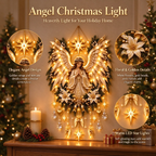 🕊️👼 Praying Angel Wreath Wall Hanging With Lights✨