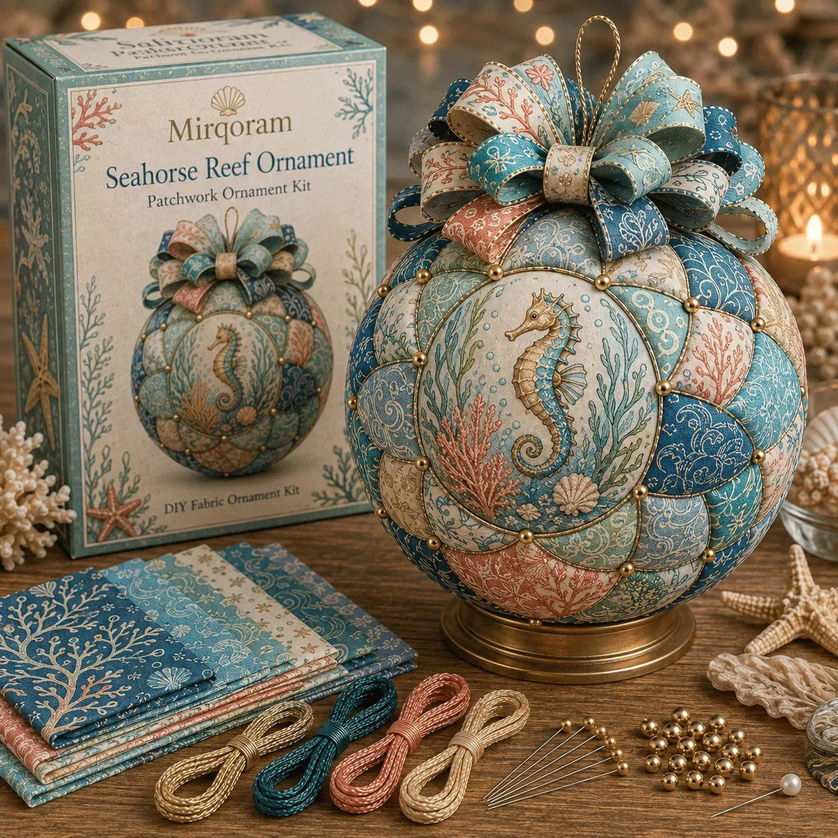 🌊 Beginner-Friendly DIY Ocean Treasures Patchwork Ornament Kit Collection
