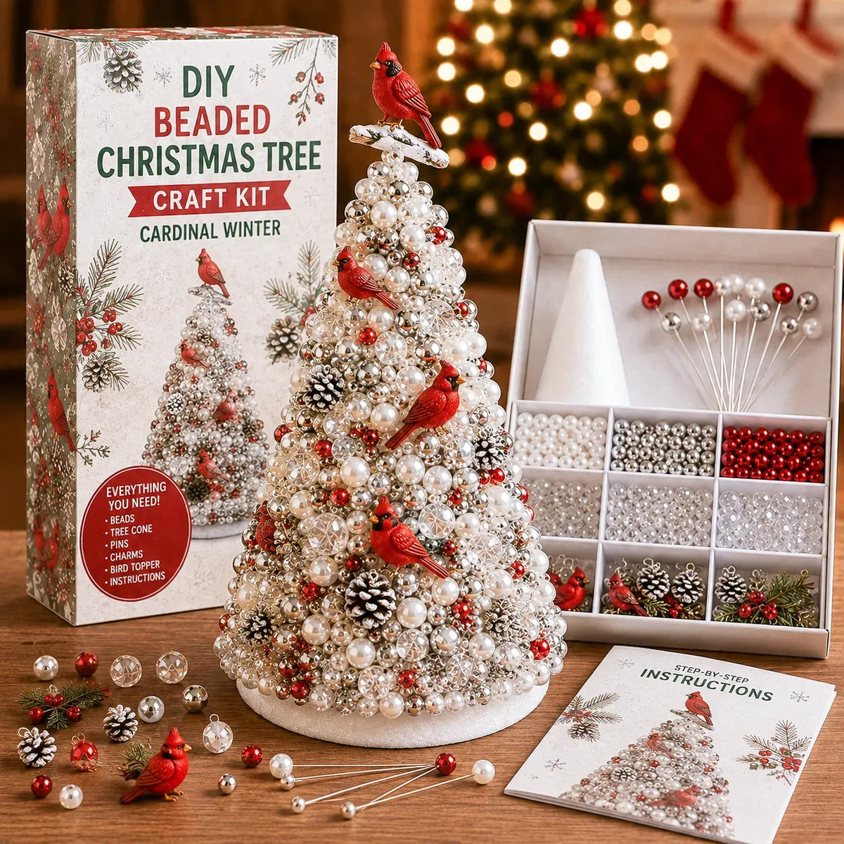 🎄Beginner-Friendly DIY Beaded Christmas Tree Craft Kit Collection