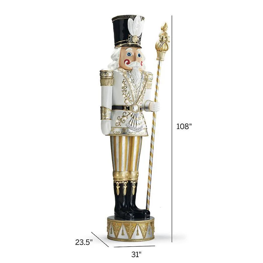 LED Giant 9ft Metallic Nutcracker