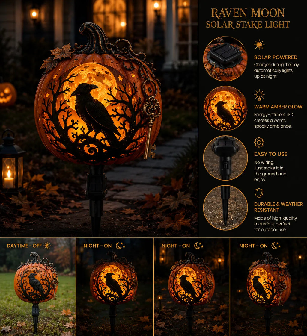 🎃 Solar Halloween Pumpkin Garden Stake Light