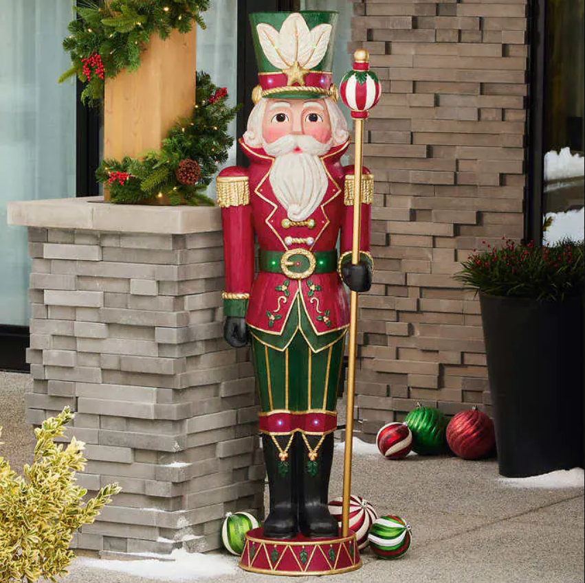 8 ft Giant Sized Animated Nutcracker with Drums-F