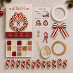 🎄 DIY Pearl Christmas Wreath Kit – Mini Handmade Bead Ornament for Tree, Bag & Decor