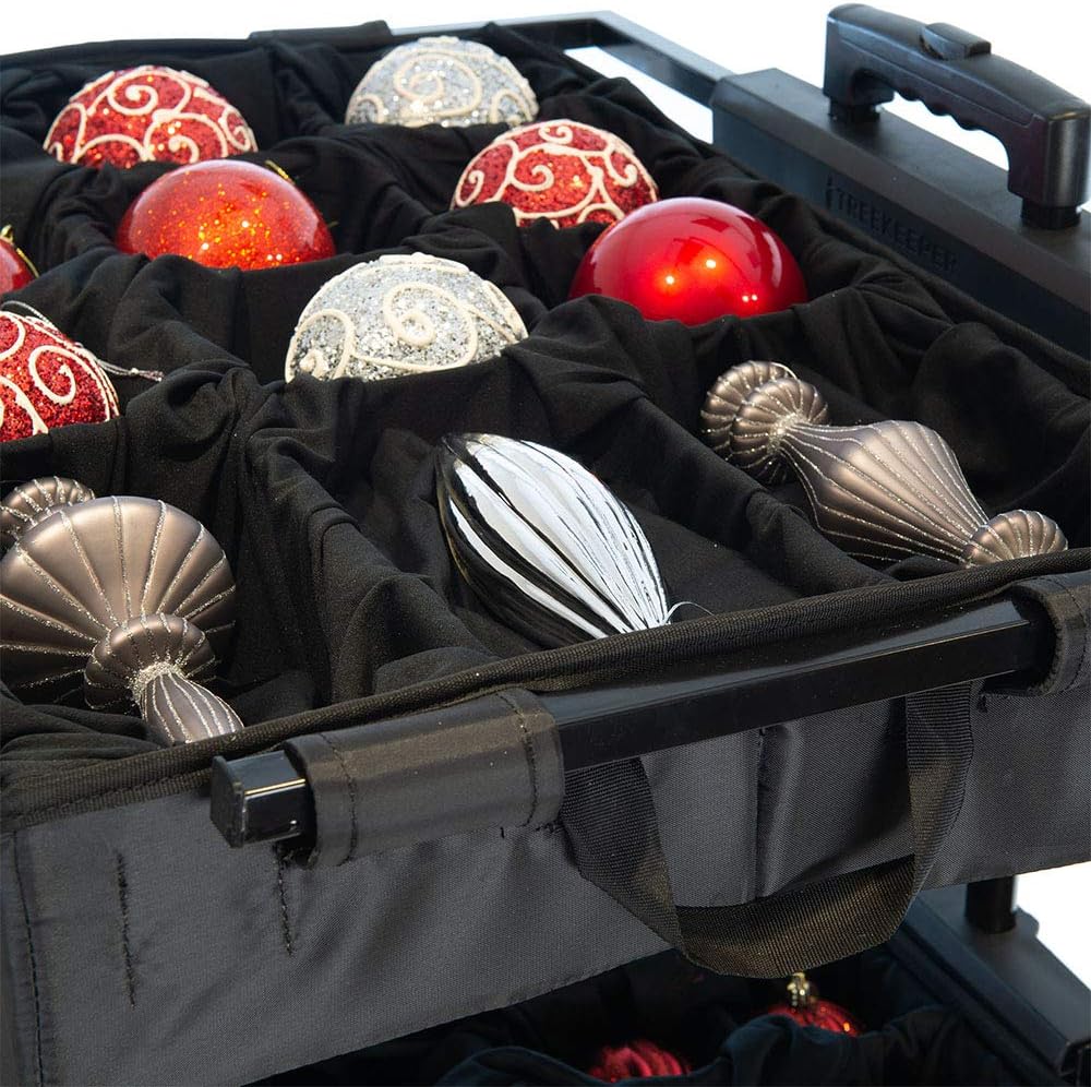 🎄✨ 120-Piece Christmas Ornament Storage Box – 5 Removable Trays & Adjustable Dividers