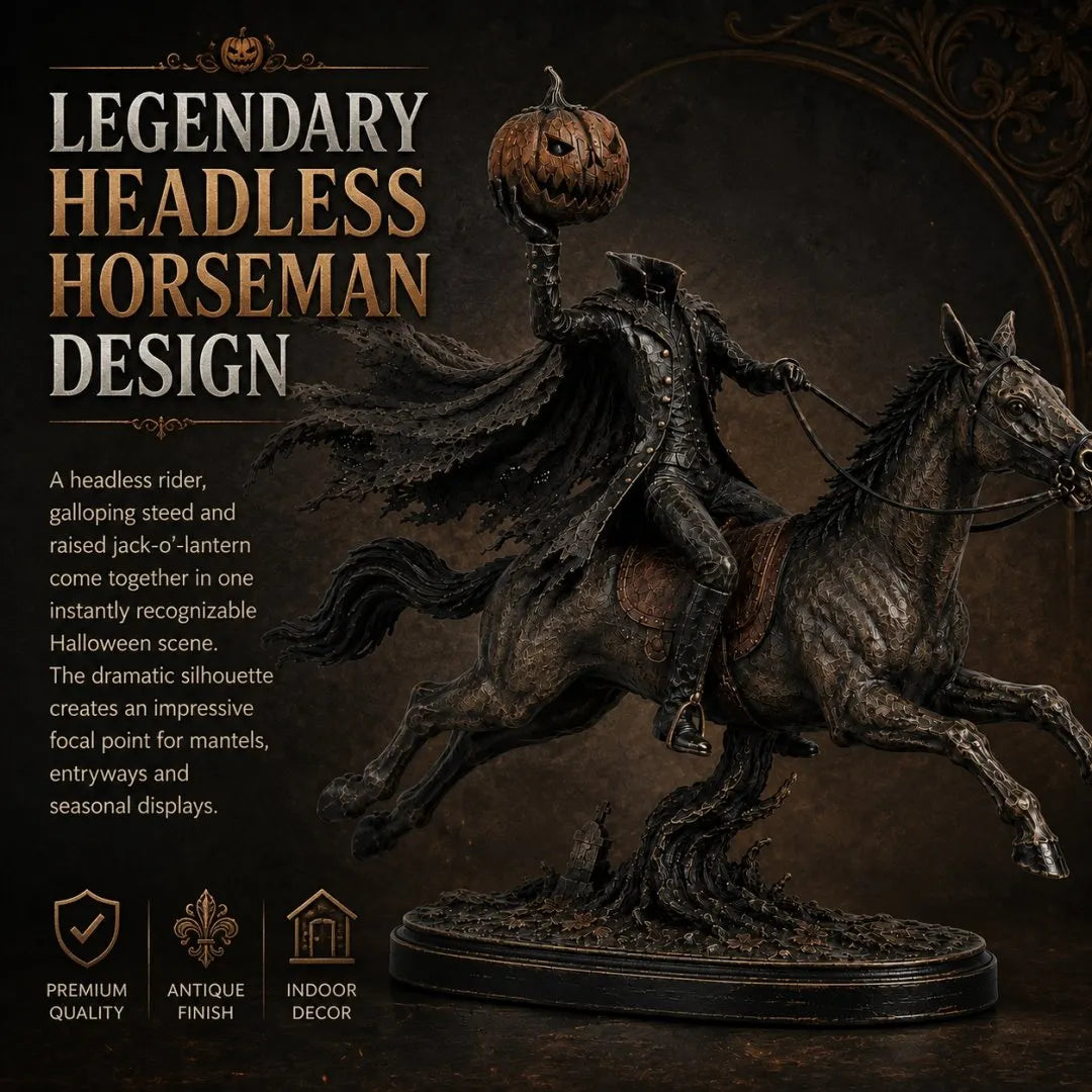 🎃🏇Midnight Chase Headless Horseman Statue
