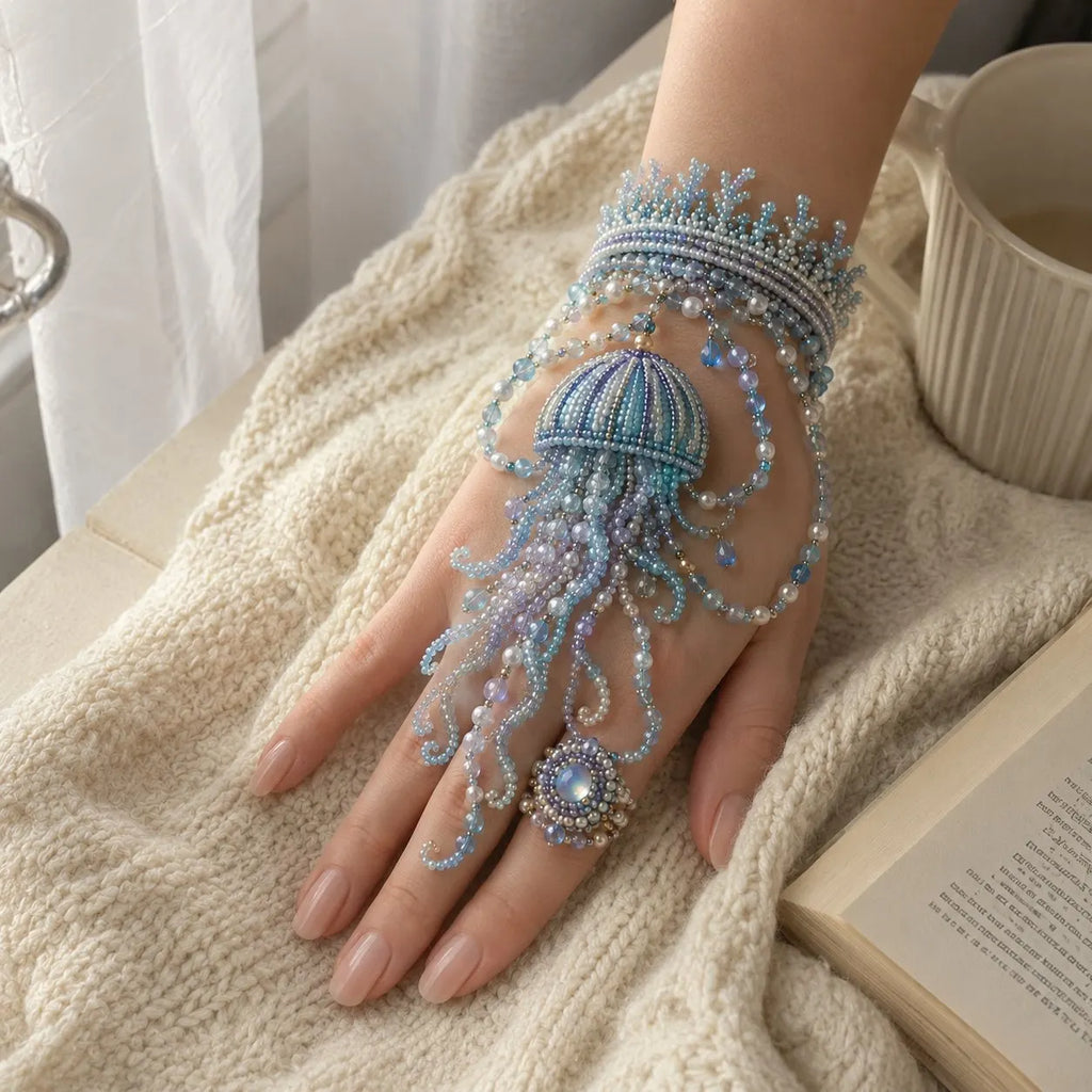 🌊 DIY Ocean Beaded Hand Bracelet Kit